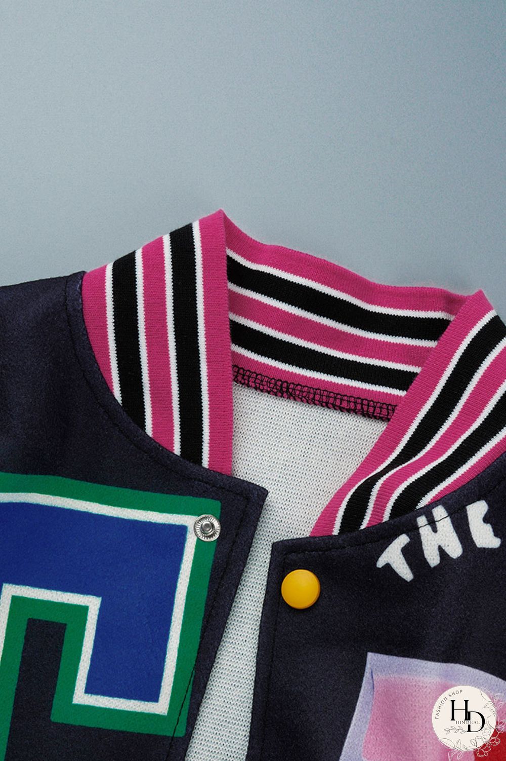 Blue Casual Print Patchwork O Neck Outerwear