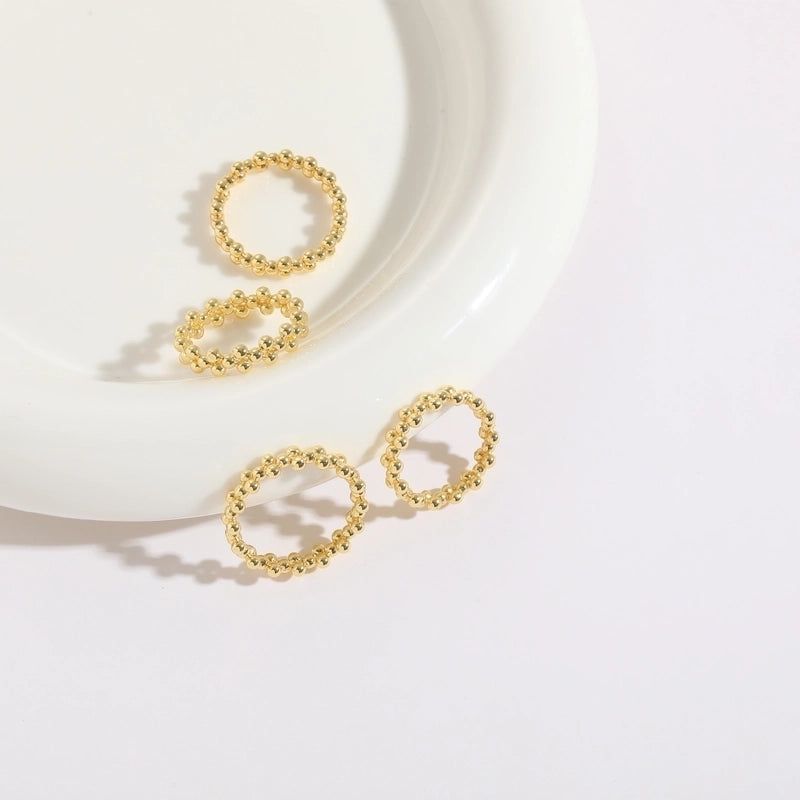 1 Piece Minimalist Round Copper Plating 14k Gold Plated Rings