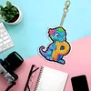 Diamond Painting Double Sided Dinosaur Letters P Keychain Pendant