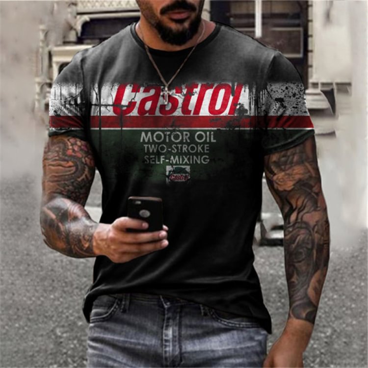 New Men's Summer Sports Round Neck Animation Ordinary Loose T-Shirt