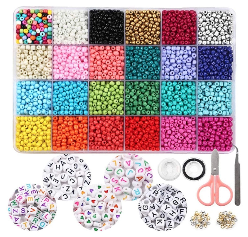 DIY Beaded 4mm Glass Small Rice Beads Diy Bracelet Jewelry Accessories Paint Beads Set Hot Selling