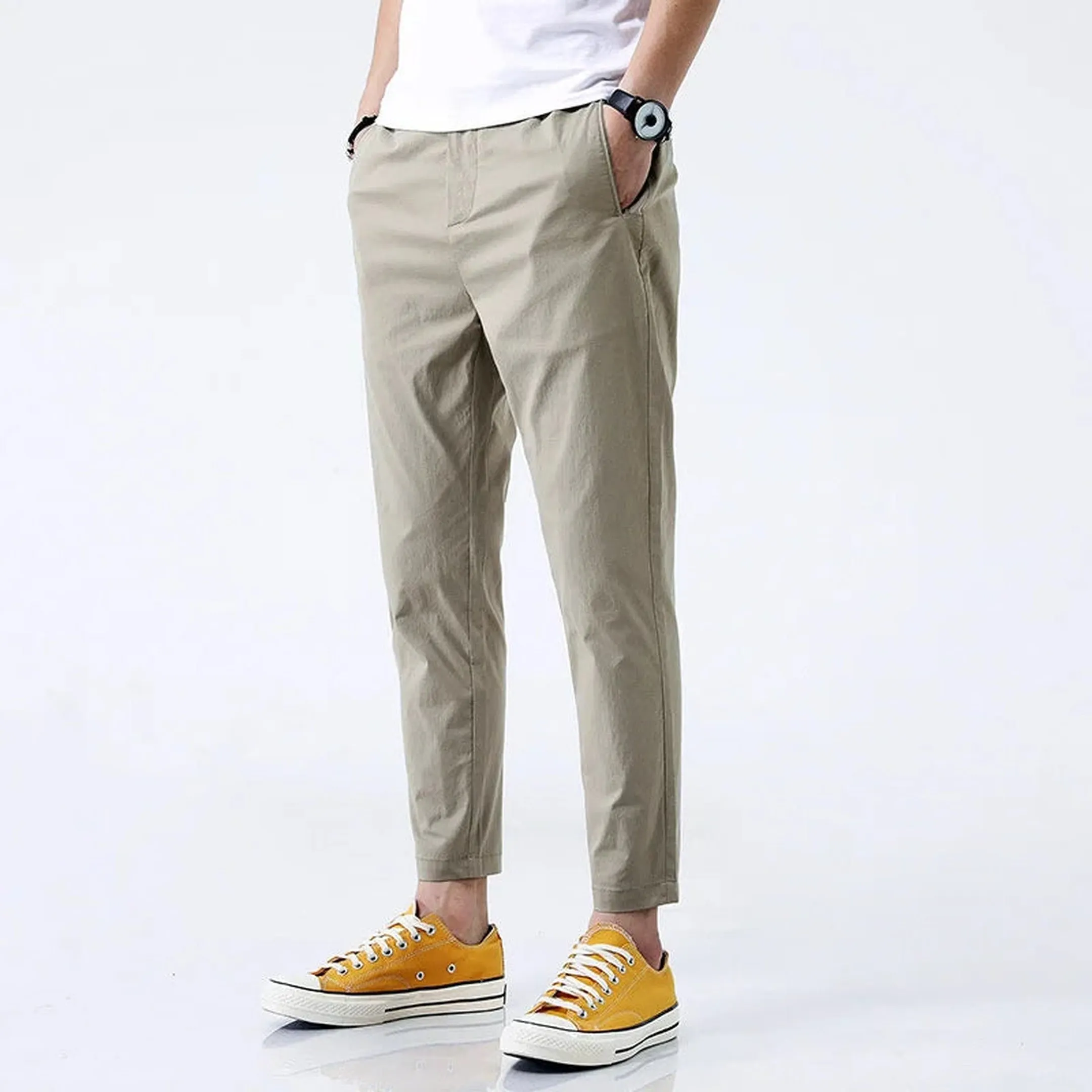 Men's Cotton Chinos &ndash; Marseille Straight Fit Ankle-Length Trousers