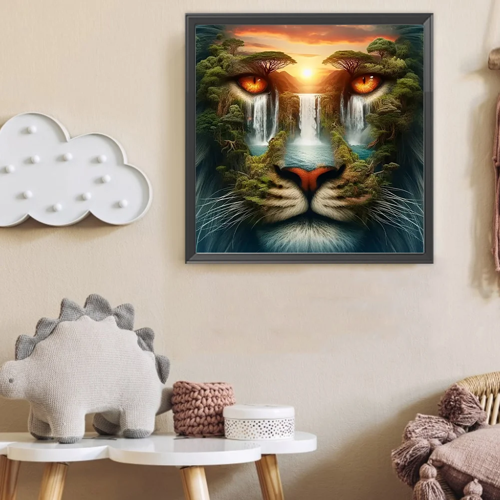 Diamond Painting - Full Round Drill - Tiger Scenery(Canvas|40*40cm)