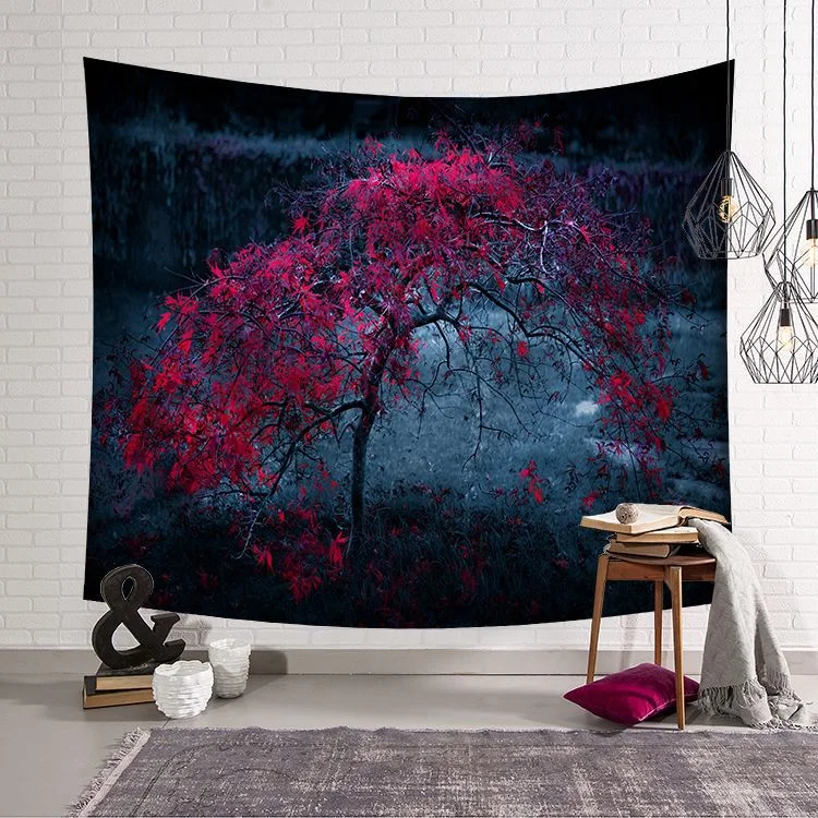 Psychedelic Forest Tapestry Wall Hanging Tapestry Blanket Farmhouse Decor Window Tapestry Headboard Polyester Yoga Shawl