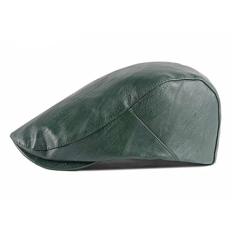 Classic Leather Flat Cap