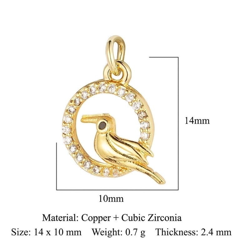 3 Pieces Copper Zircon 18K Gold Plated Dolphin Butterfly