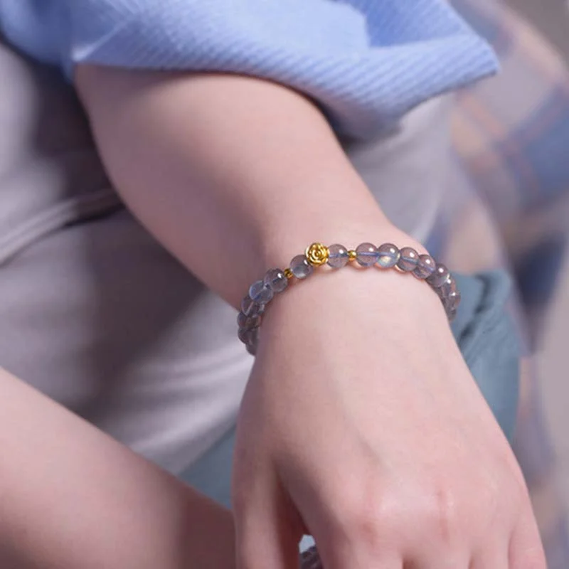 Moonstone Rose Luck Blessing Bracelet