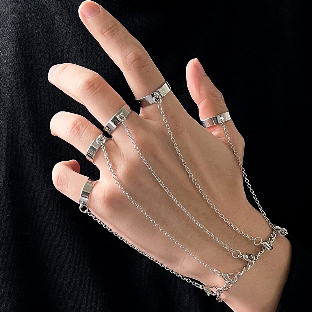 Men's Chain Detail Mittens Ring