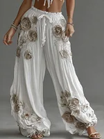 Women's Vintage Floral Pattern Art Comfy Pants