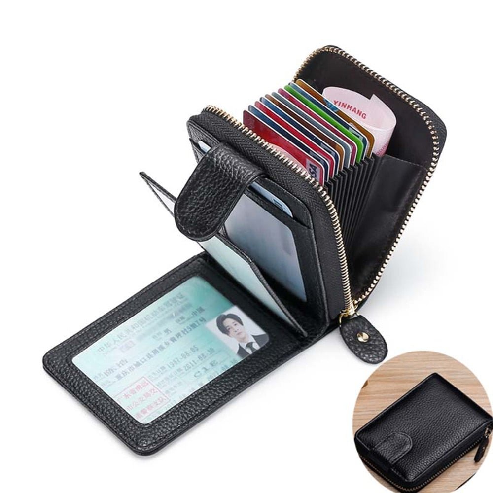 2021 New Fashion Unisex Business Leather Wallet Id Credit Card Holder Name Cards Case Pocket Organizer Money Phone Coin Bag Gift