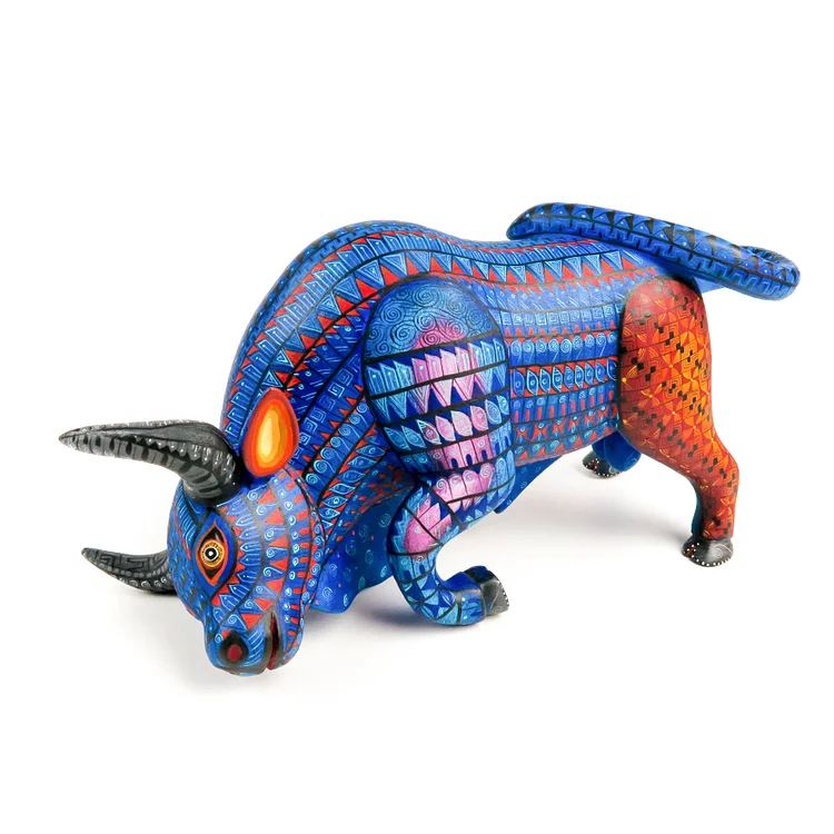 Blue Bull - Oaxacan Alebrije Wood Carving