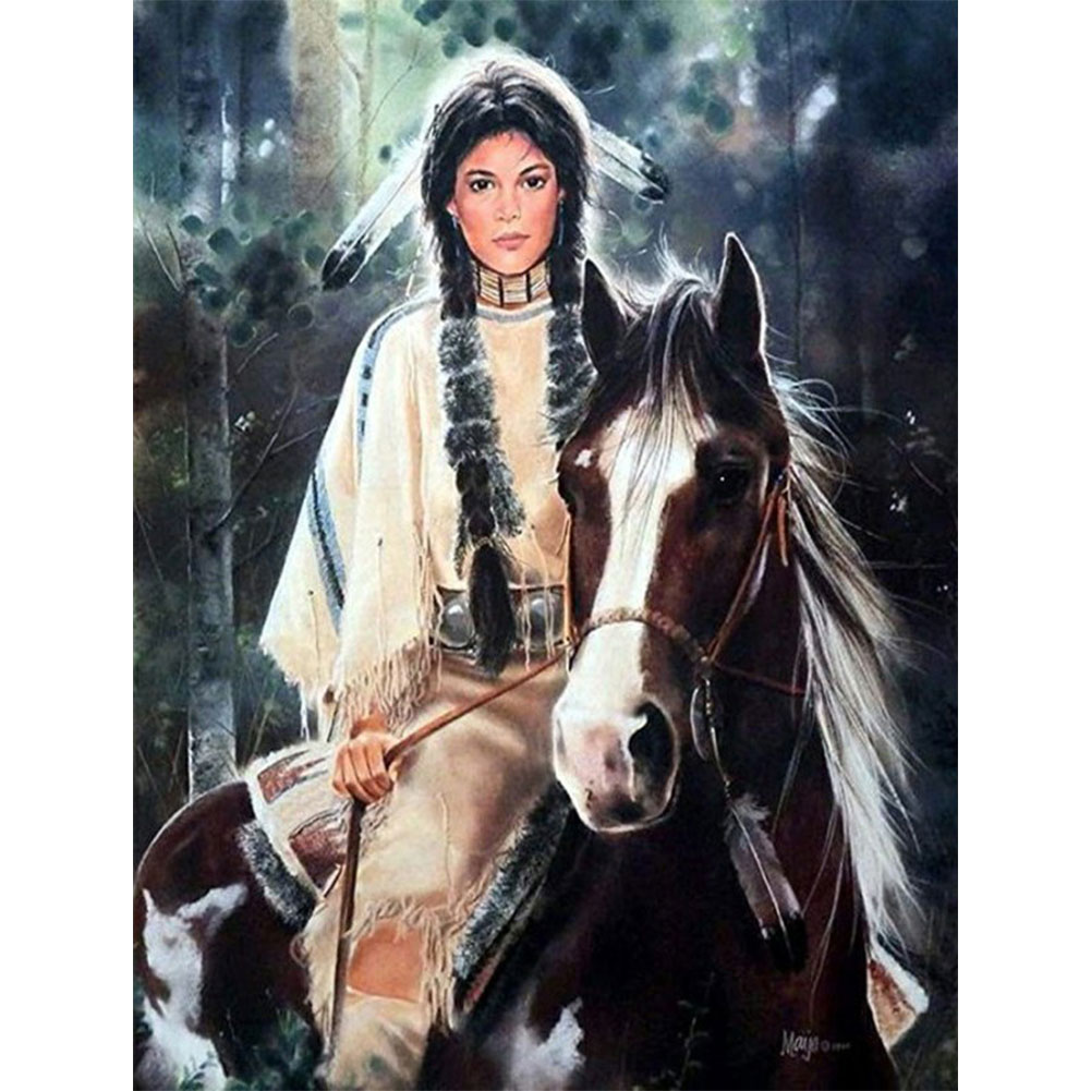 

Horse Girl - Round Drill Diamond Painting - 30*40CM, Round diamond 30*40cm, 501 Original