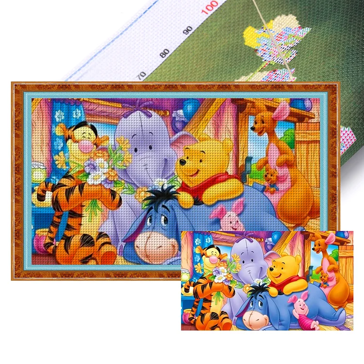 【Huacan Brand】Disney-Winnie The Pooh 11CT Stamped Cross Stitch 60*35CM