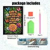 God Letters 5D DIY Diamond Art Painting Notebook Kit 50 Pages A5 Rhinestone Art Painting Notebook Kit for Adults Beginners Holiday Birthday Gift