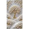 Golden Branch Blossom Tree Special Shaped 5D DIY Partial Drill Diamond Painting Kits for Adults Beginners Home Decor Diamonds Dots Gem Art Kits Large Size 15.75x27.56inch