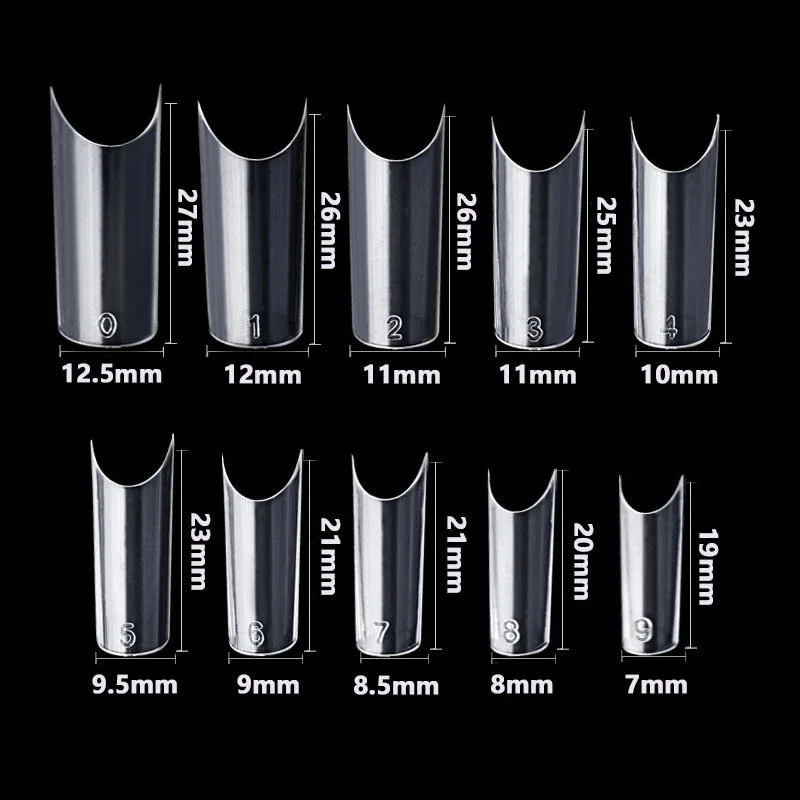 Pre Pinched C Curve False Nail Art Tips Clear Half Cover Fake Nails Straight Square French 500pcs/bag-Nail Inspo