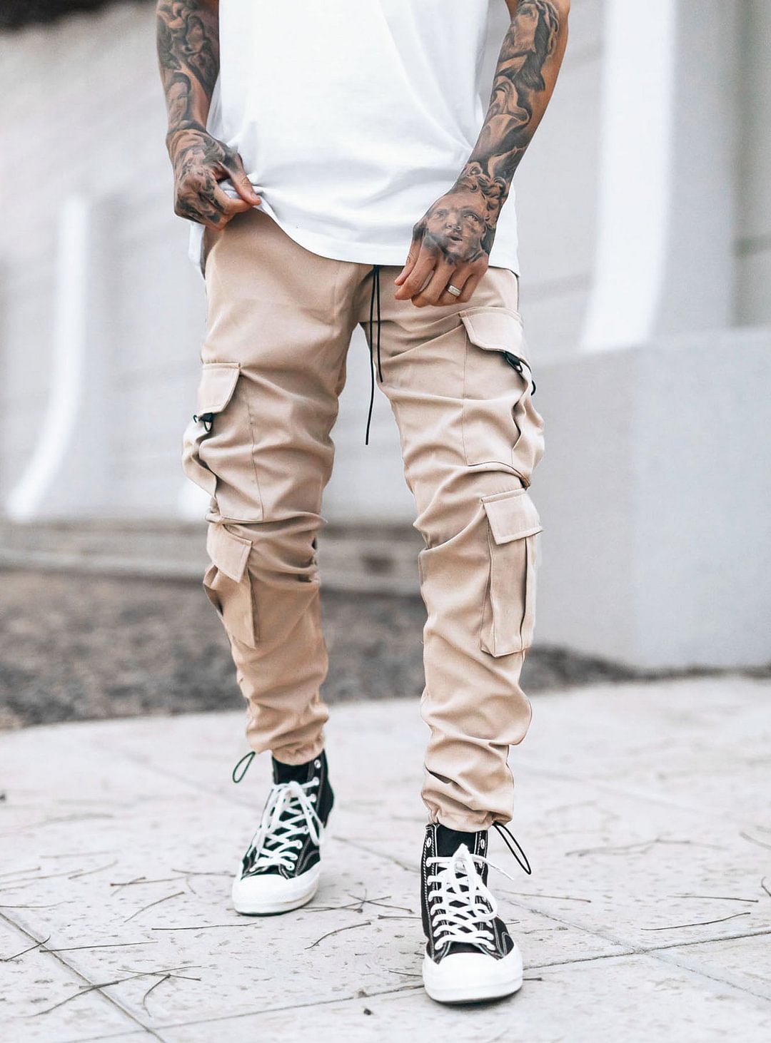 Utility Cargo Pants V10 in Beige