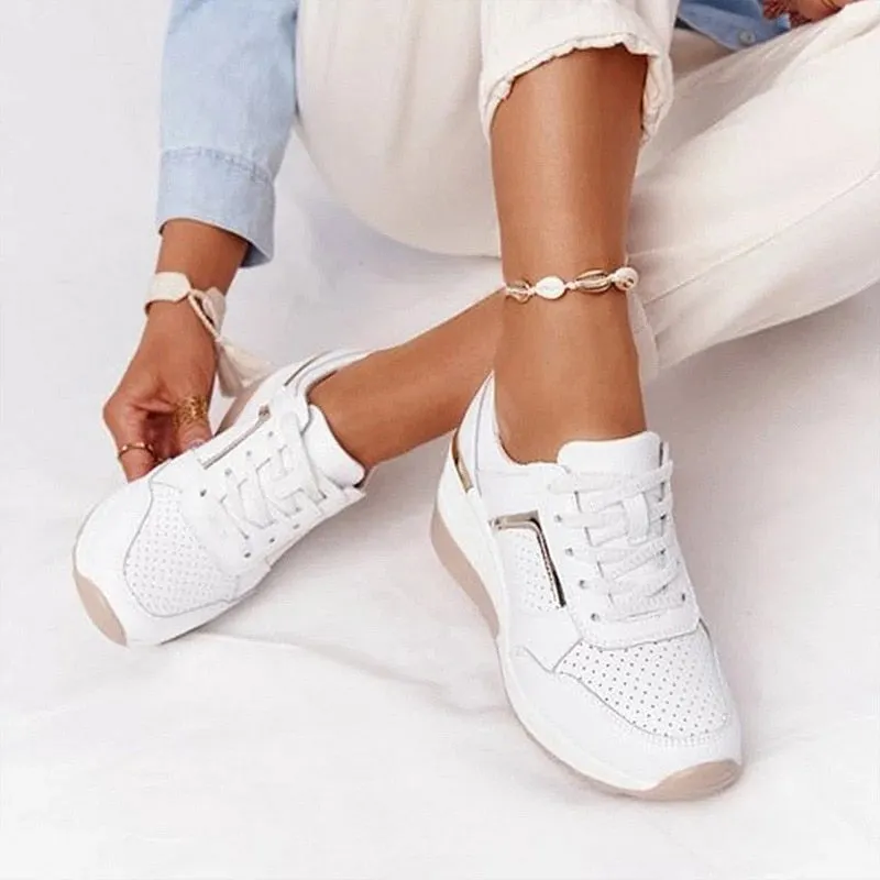 Women Summer Shoes 2021 Spoorts Shoes Women Lace Up Wedge Sports Sneakers Vulcanized Platform Casual Shoes Flats Shoes