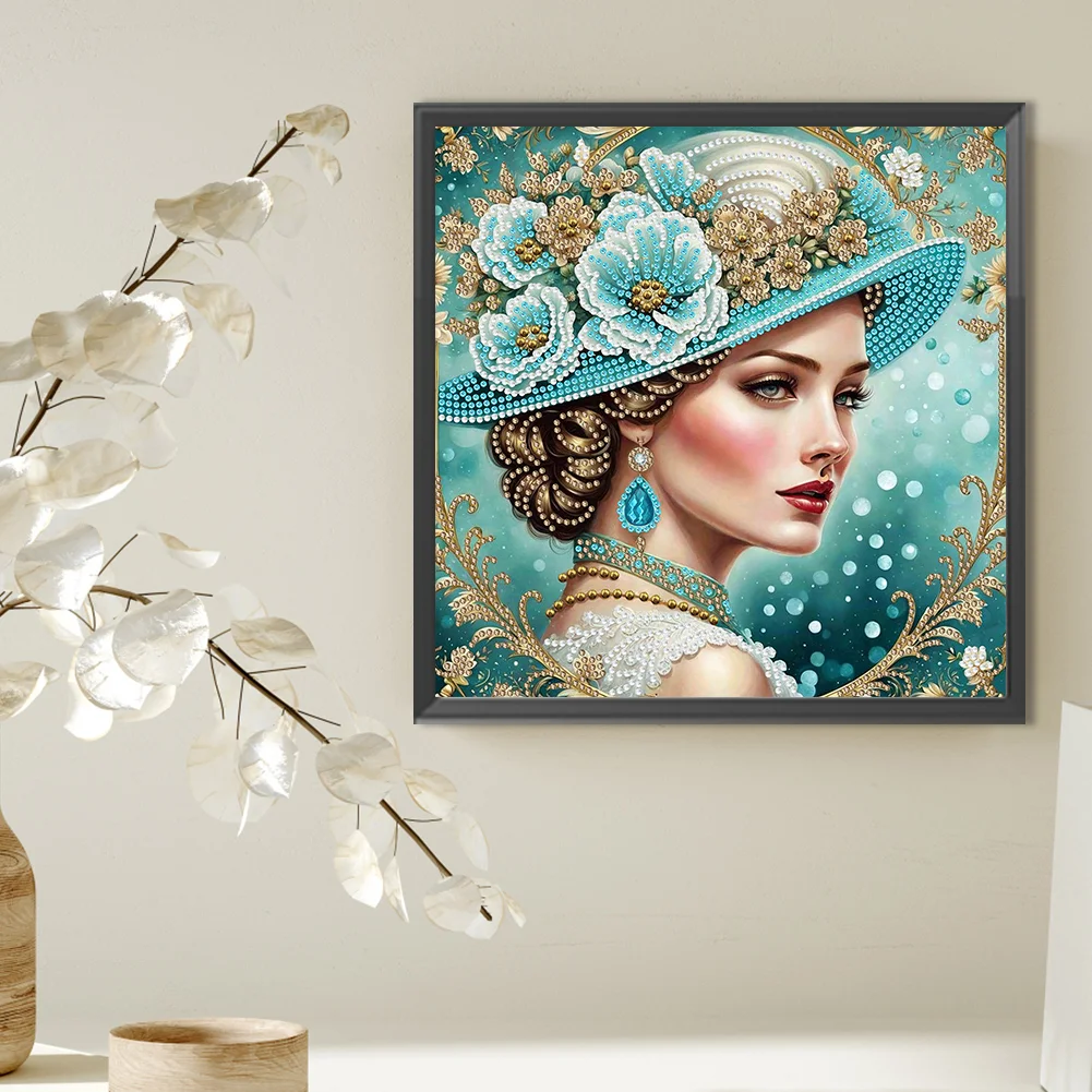 Diamond Painting - Partial Special Shaped Drill - Fashion Lady(Canvas|30*30cm)