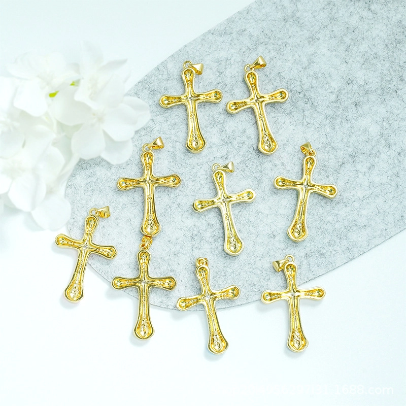 1 Piece Copper Rhinestones Cross Pendant