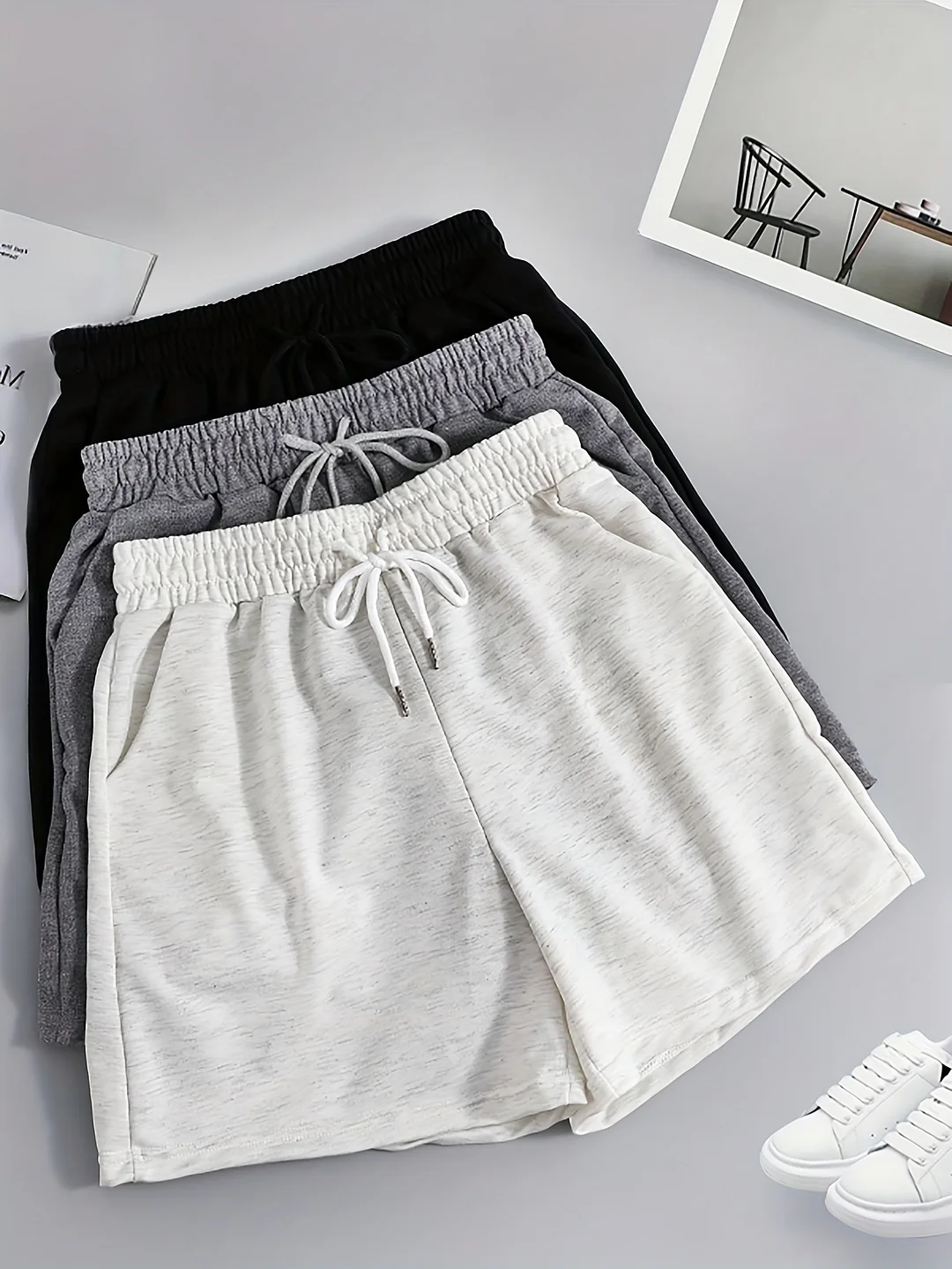 3pcs Women's High-Elasticity Athletic Shorts - Loose-Fit Solid Color With Double Pockets For Running, Tennis, Golf & Gym - Machine Washable All-Season Workout Shorts, Gym Shorts, Sports Activewear, Highelasticity Fabric | IFYHOME