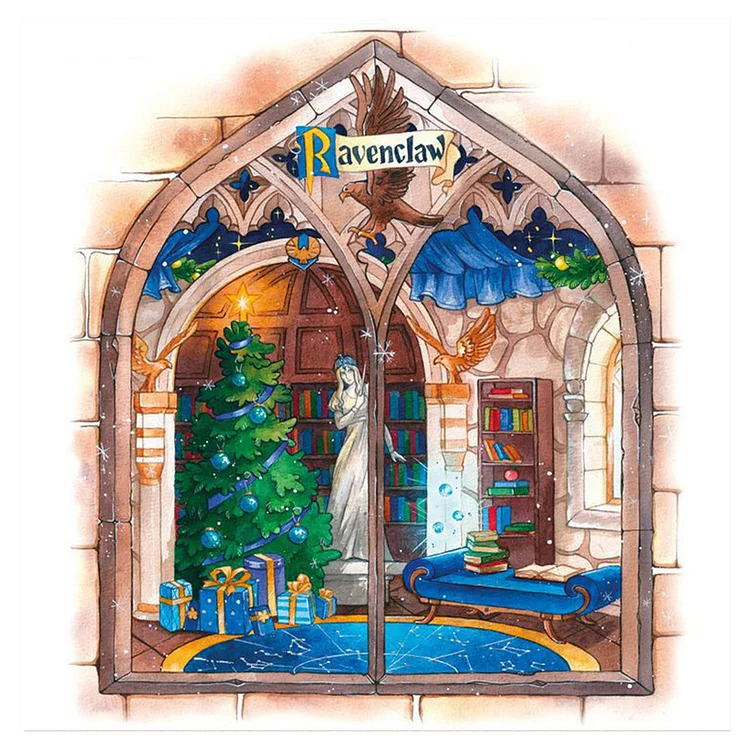 Harry Potter Christmas House 11CT Stamped Cross Stitch 50*50CM