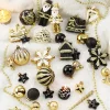 50PCS Black Golden Hanging Decors for Christmas Tree