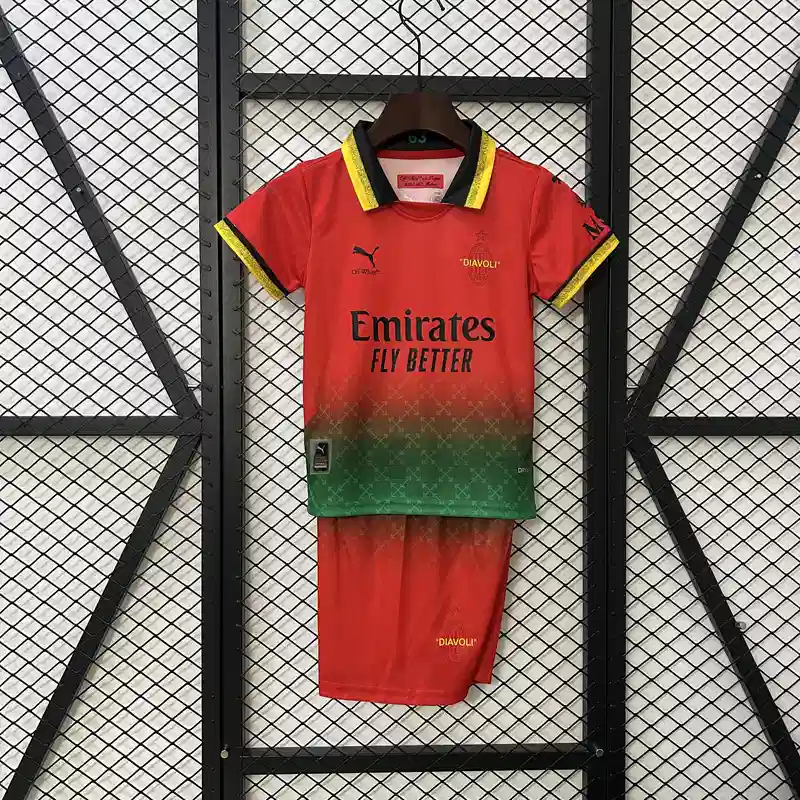 25/26 Kids AC Milan Co-Branded Edition Soccer Jersey