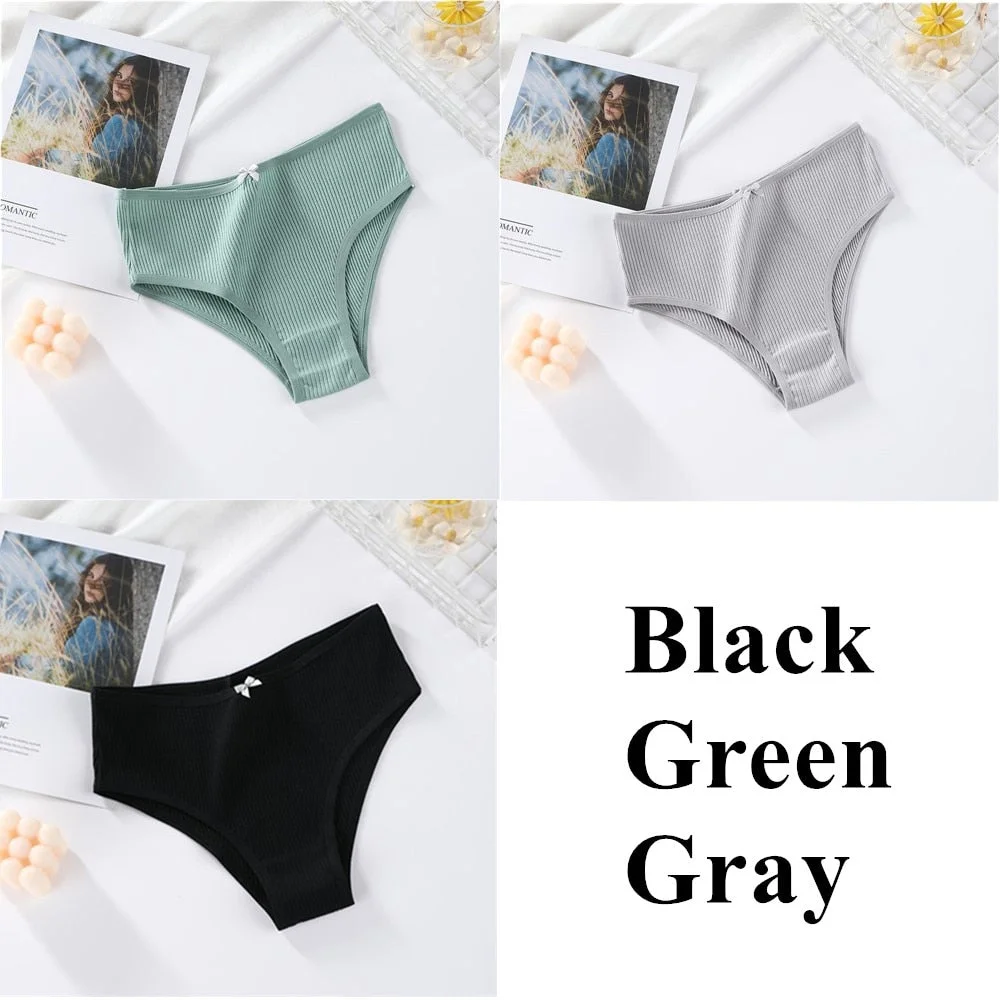 3Pcs Women Cotton Panties Briefs Seamless Underwear Sexy Panties Female Underpants Comfort Intimate Briefs Ladies Sexy Lingerie