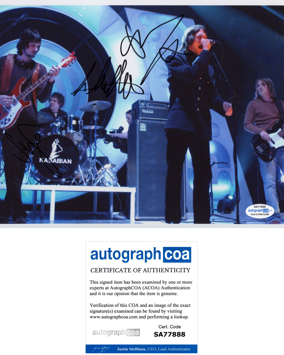 TOM MEIGHAN, SERGIO PIZZORNO, IAN signed KASABIAN