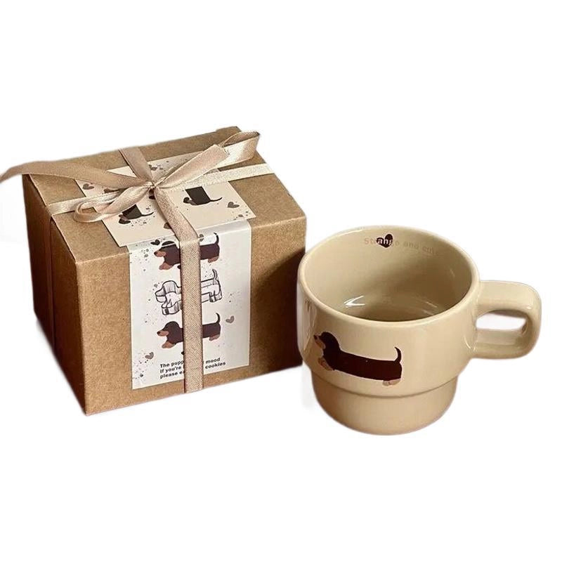 Cute Dog White Porcelain Mug 1 Piece