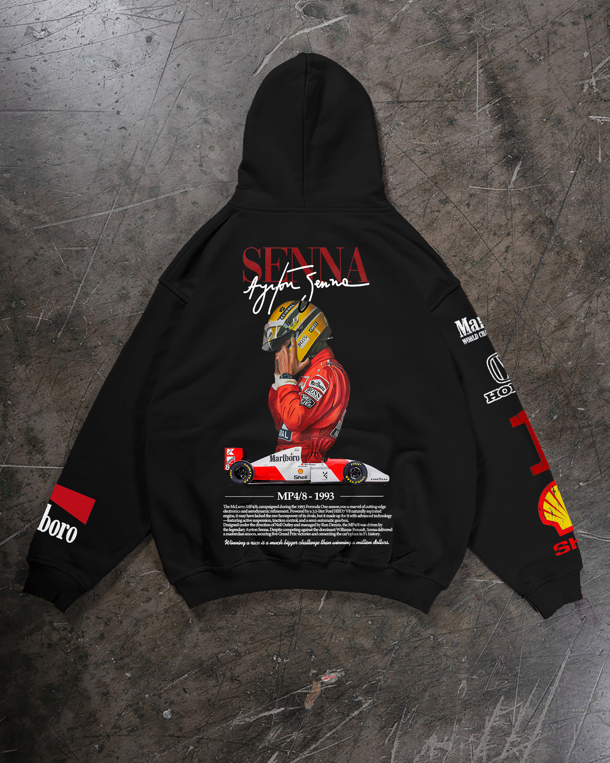 Ayrton Senna Printed Fleece-lined Unisex Hoodie
