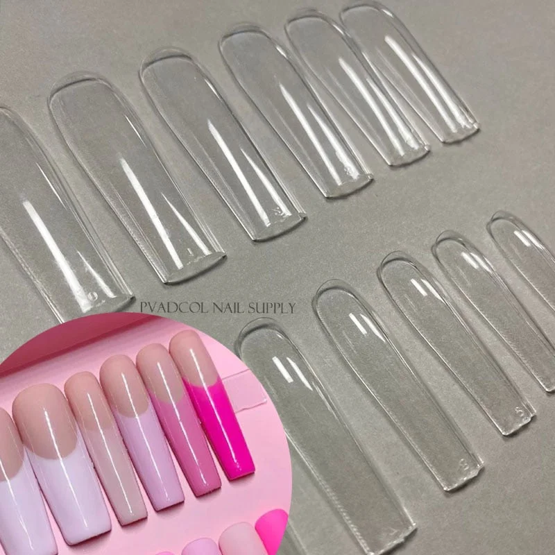 240pcs Gelly Tips Soft Gel Nail Extension Tips Full Cover Pre-shaped Sculpted Long Coffin Stiletto False Tip Quick Building Mold-Nail Inspo