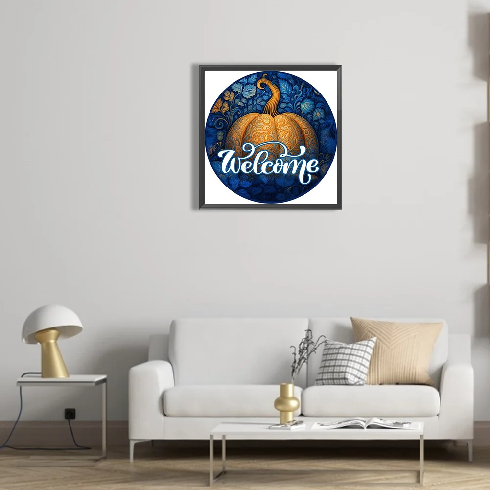 Diamond Painting - Full Round Drill - Fall Pumpkin Car(Canvas|30*30cm)