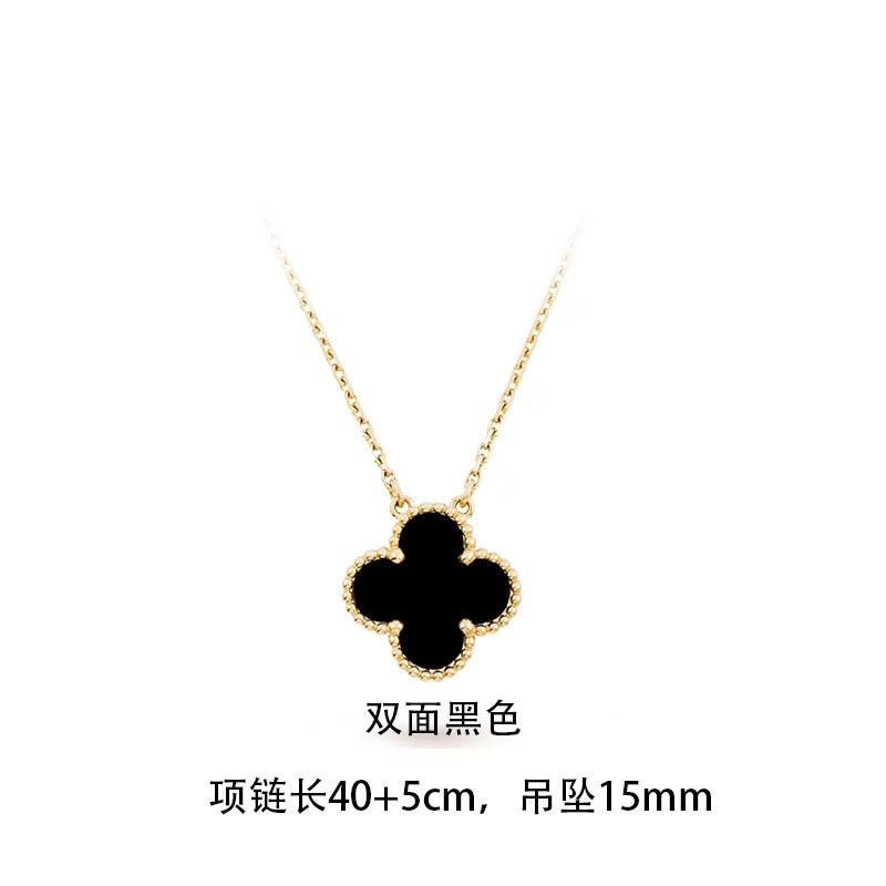 Moderate Luxury Letter Number Flower Stainless Steel 18K Gold Plated Necklaces
