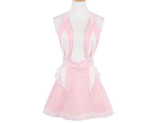 S/M/L Pink Sweet Bunny Ear Suspender Skirt SP165135