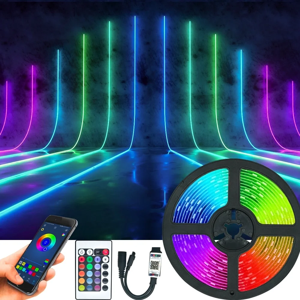 Bluetooth LED Strips Lights luces LED RGB 5050 2835 Flexible Lamp Tape Ribbon With Diode DC 12V 5M 10M 32.8ft Christmas New Year-2