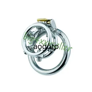 pornhint Pornhint Stainless Steel Bolted Male Chastity Device Spiked Cage Sissy Double Rings Men