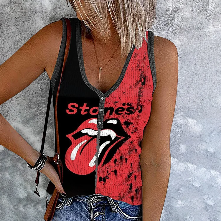 Stones 2024 Hackney Diamond Tour  Fun Lip Contrast Tank Top