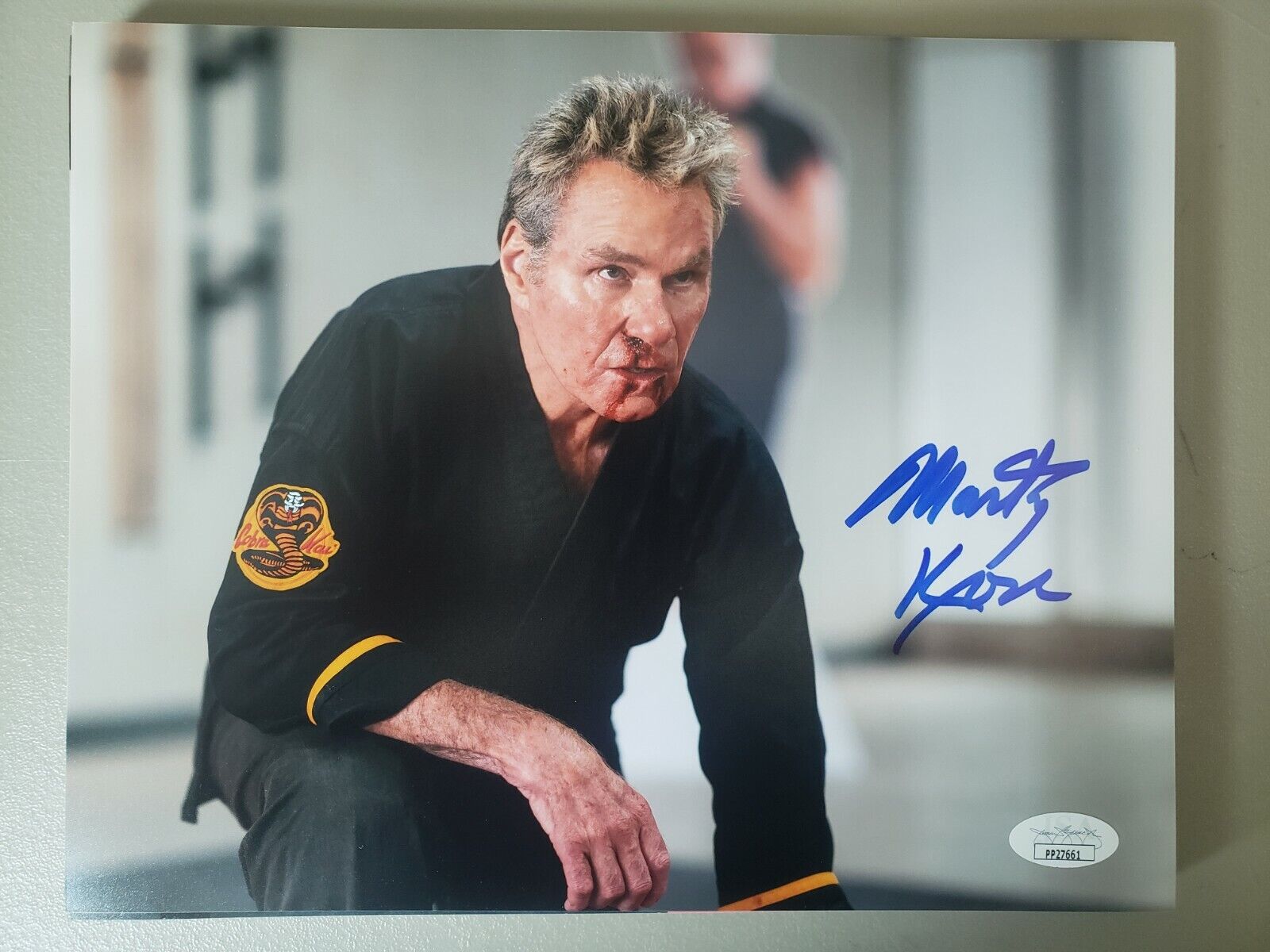 8X10 Autographed by Martin Kove in Cobra Kai Season 3. JSA