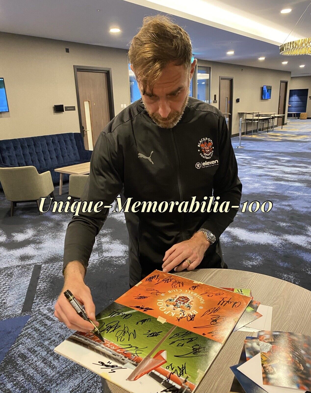 Blackpool Photo Poster painting Signed By 21/22 Squad Inc Anderson, Keogh, Yates, Exact Proof, 2