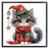 Christmas Kitten-18CT Stamped Cross Stitch 25*25cm/9.84*9.84in tapestrymarket
