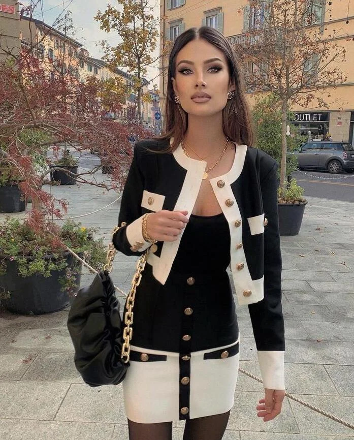 Promsstyle Promsstyle Fashion long sleeve two-piece suit Prom Dress 2023