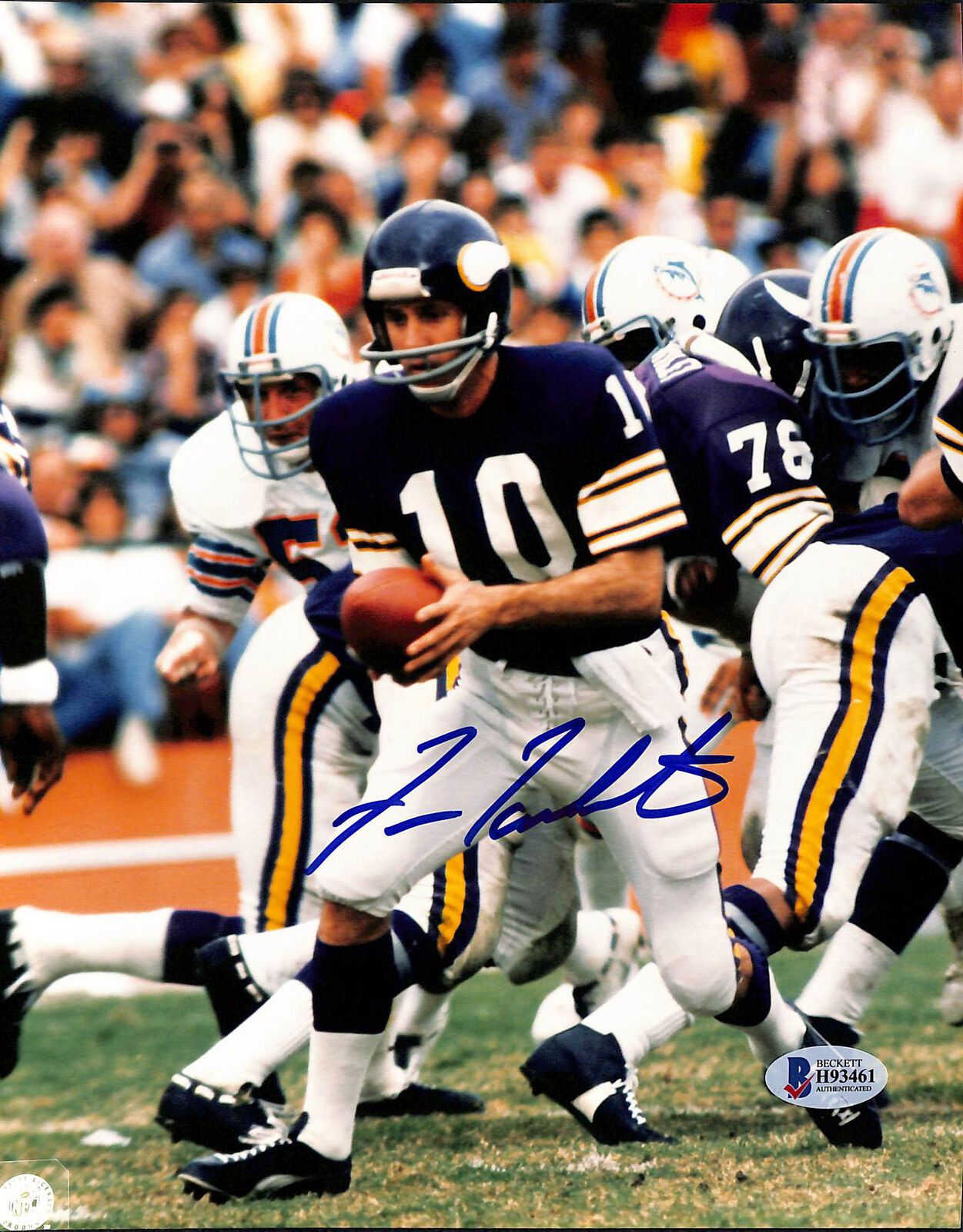 Vikings Fran Tarkenton Authentic Signed 8x10 Photo Poster painting Autographed BAS 3