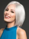Women's Short Straight Hair Silver White Wig