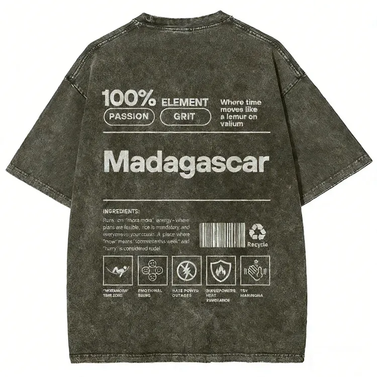 Madagascar Unisex Fit Washed T-shirt