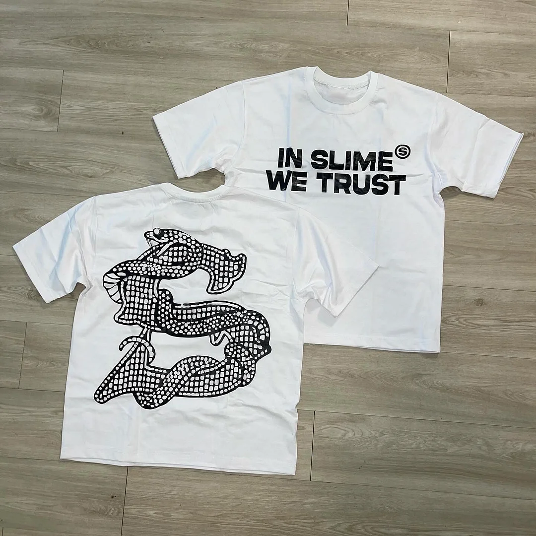 In Slime We Trust Print Short Sleeve T-Shirt