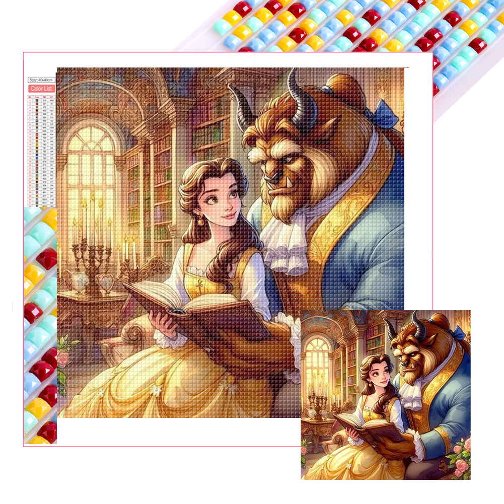 Princess And The Beast 40*40cm(picture) full square drill diamond painting