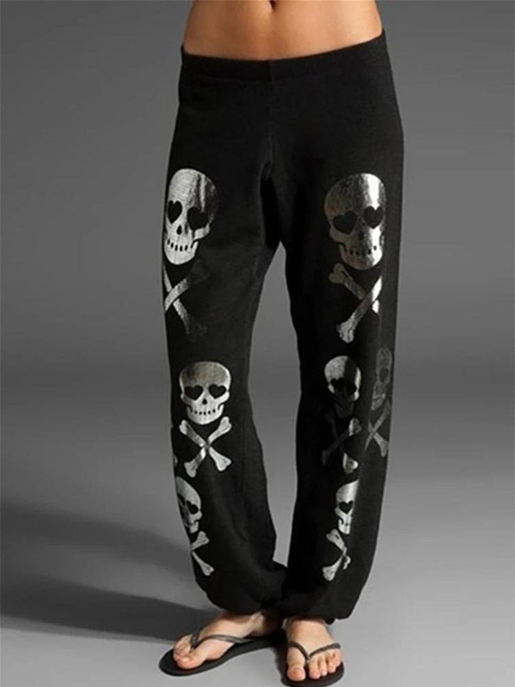 Women Skull Casual Punk Loose Pants P150573968