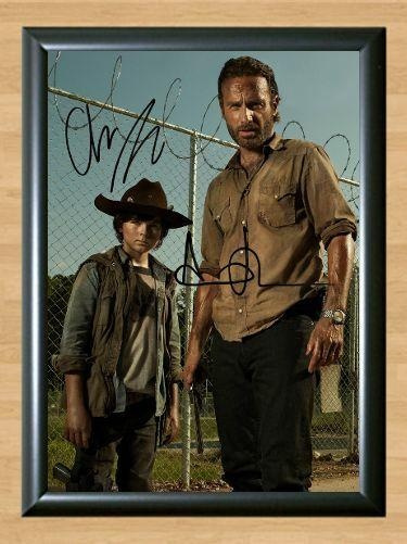 Andrew Lincoln Chandler Riggs Rick Carl Grimes Signed Autographed Photo Poster painting Poster Print Memorabilia A3 Size 11.7x16.5